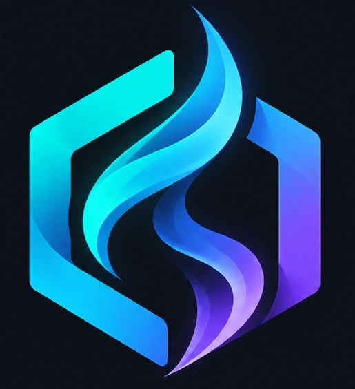 HexWisp luminous hexagon and flowing wisp emblem